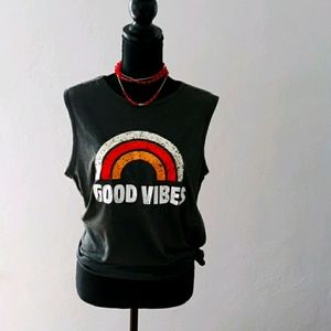 Women's "Good Vibes" sleeveless tshirt.